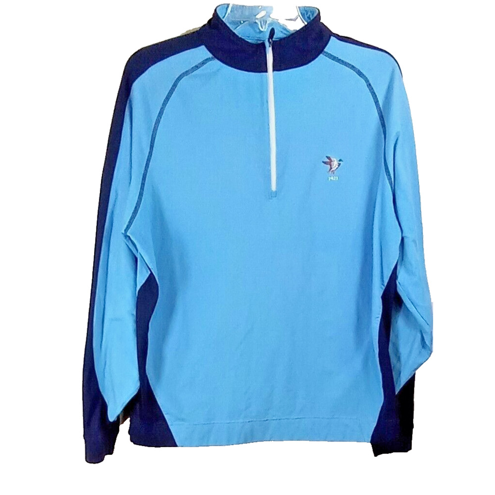 FootJoy FJ Golf Pullover Men's Jacket Medium 1/4 Zip Moisture Wicking Duck Logo